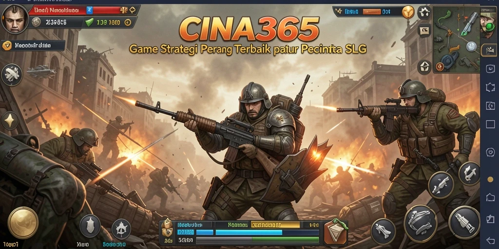 Screenshot gameplay menarik dari CINA365 yang menunjukkan pertempuran SLG.