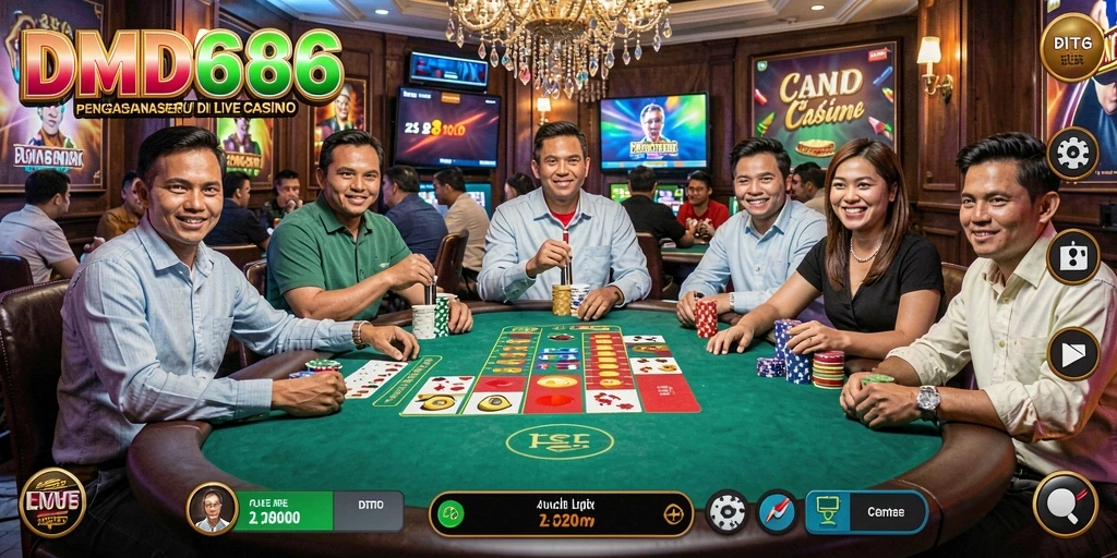 Tampilan gameplay seru dalam DMD686 Live Casino yang mengasyikkan.