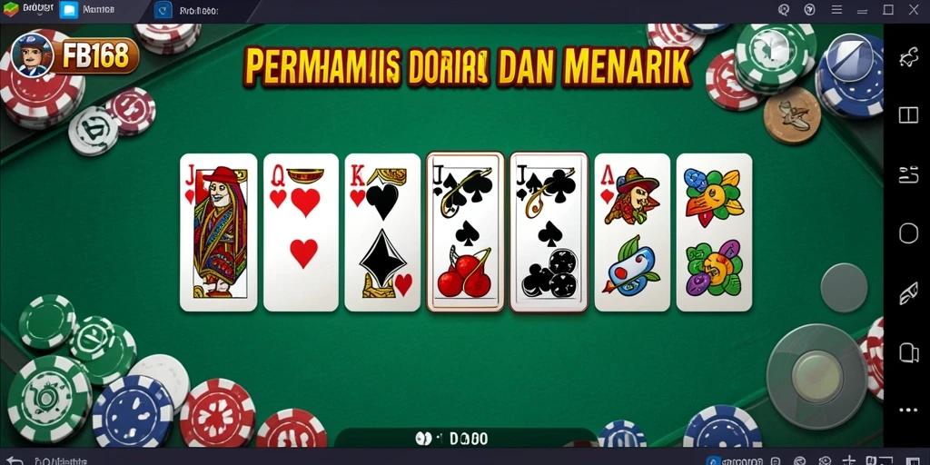 Tampilan gameplay seru dalam FB168 dengan aksi pemain domino.