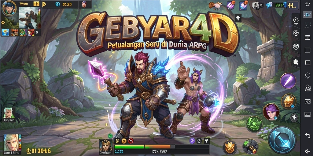Gambar menunjukkan aksi seru dalam permainan GEBYAR4D ARPG.