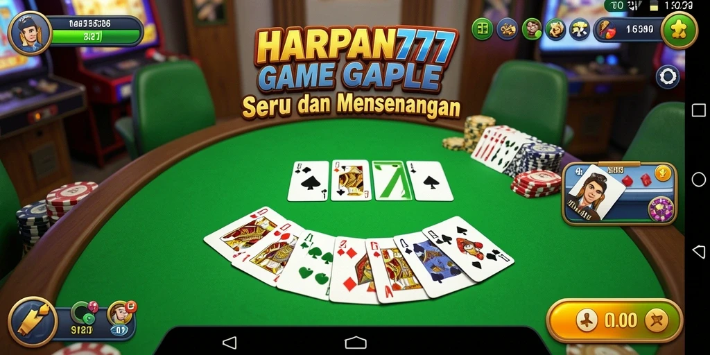 Screenshot HARAPAN777 menampilkan tampilan seru saat bermain Gaple.