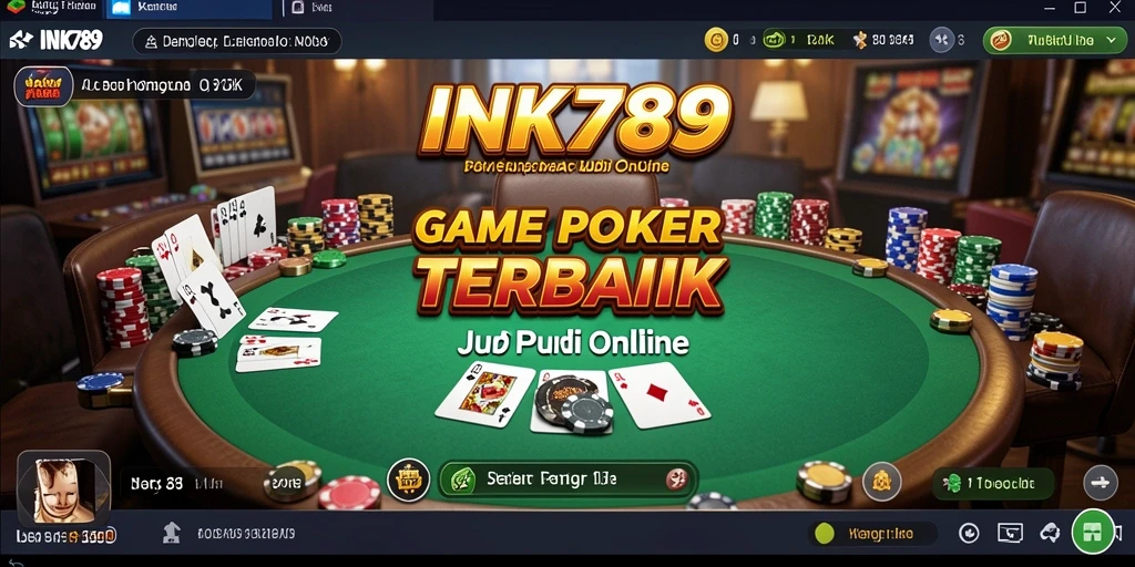 Tampilan gameplay poker yang seru di INK789 dengan desain menarik.