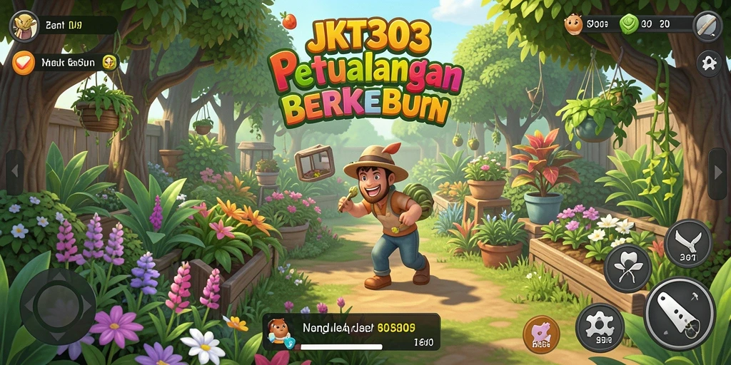 Tangkapan layar utama yang menunjukkan gameplay menarik JKT303 dalam bertani.