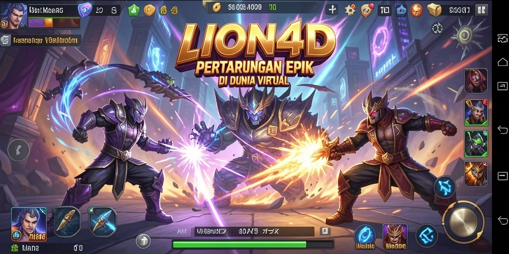 Tangkapan layar gameplay <strong>LION4D</strong> yang menampilkan pertarungan intens.