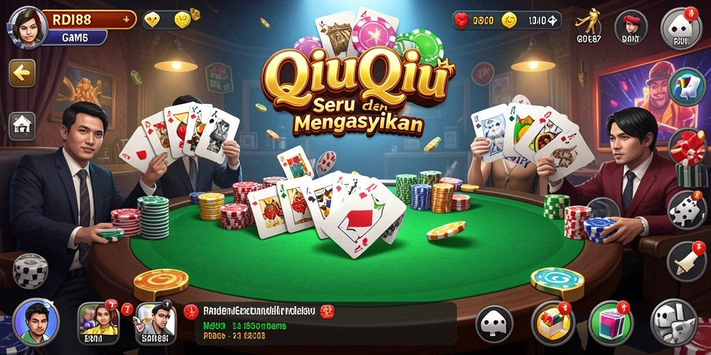 Tampilan gameplay QiuQiu yang seru dan menantang.