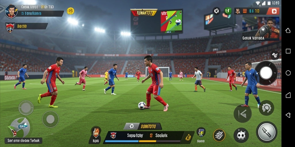 Tampilan menarik dari pertandingan sepak bola dalam RUMAHTOTO.