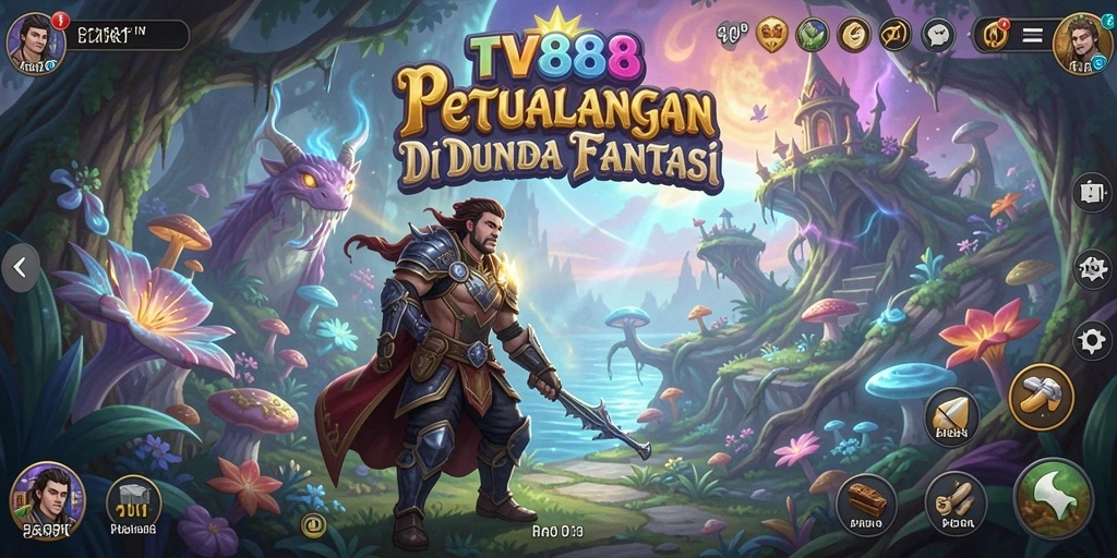 Tangkapan layar TV888 menampilkan karakter dalam aksi petualangan seru.