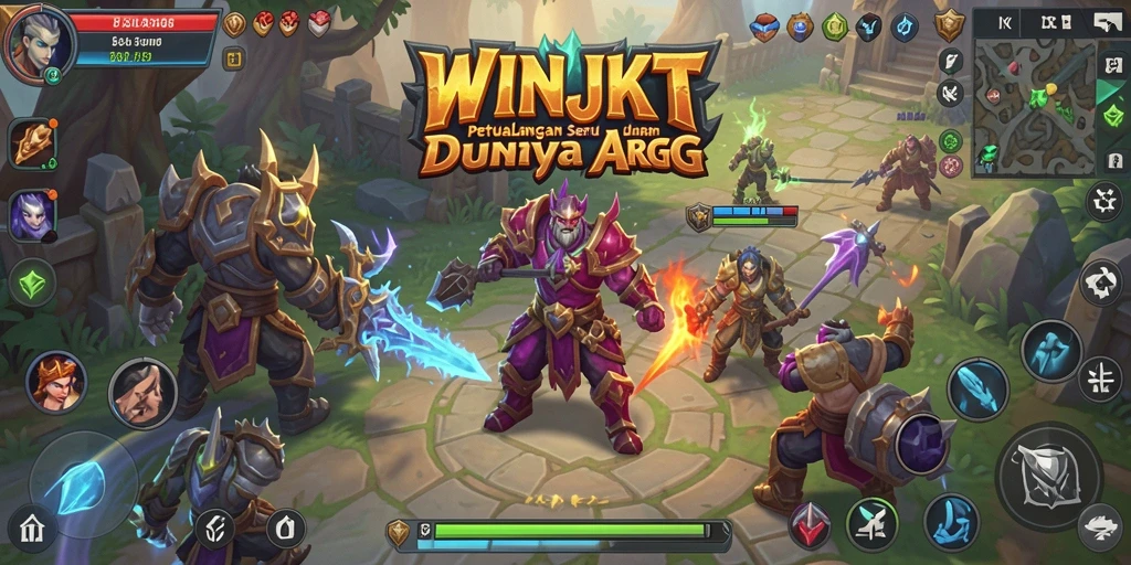 Tampilan gameplay <strong>WINJKT</strong> yang menakjubkan dengan aksi pertempuran dinamis.