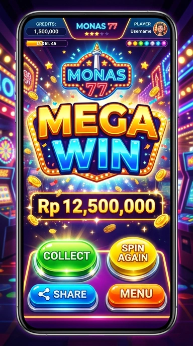 Screenshot aplikasi monas77 menampilkan berbagai kategori aplikasi yang tersedia.